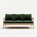 Divani a 3 posti tessuto a coste 203x85x87 cm - verde - adatto al soggiorno - design moderno