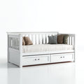 Divano letto legno 200x90x105 cm - bianco - design moderno con cassetti per camera da letto