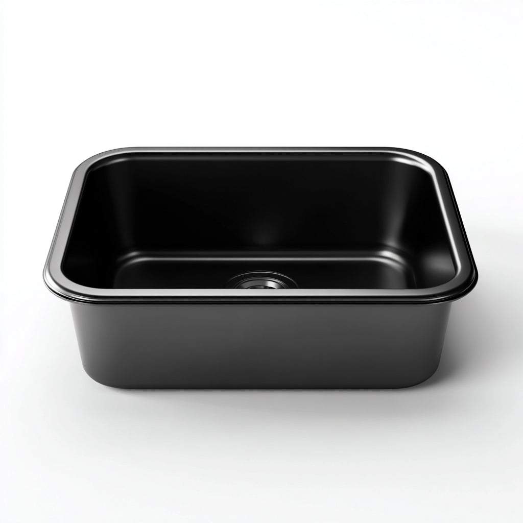 Lavabo in ceramica 48x38x20 cm - nero - design moderno per bagno