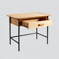 Scrivania in legno e metallo 100x55x75 cm - rovere naturale - nero - design moderno - per ufficio e studio