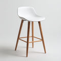 Sgabello da bar plastica-legno 45x47x99 cm - bianco - design moderno adatto alla sala da pranzo