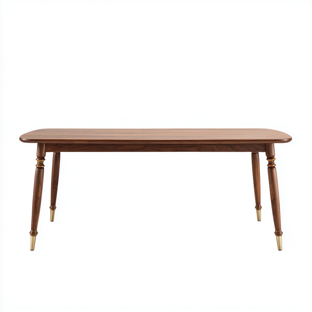 Tavolo da pranzo legno 160x80x75 cm colore noce adatto per sala da pranzo design classico