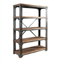 Libreria legno e metallo 100x40x180 cm - marrone scuro - nero - adatta per ufficio o studio - design industriale