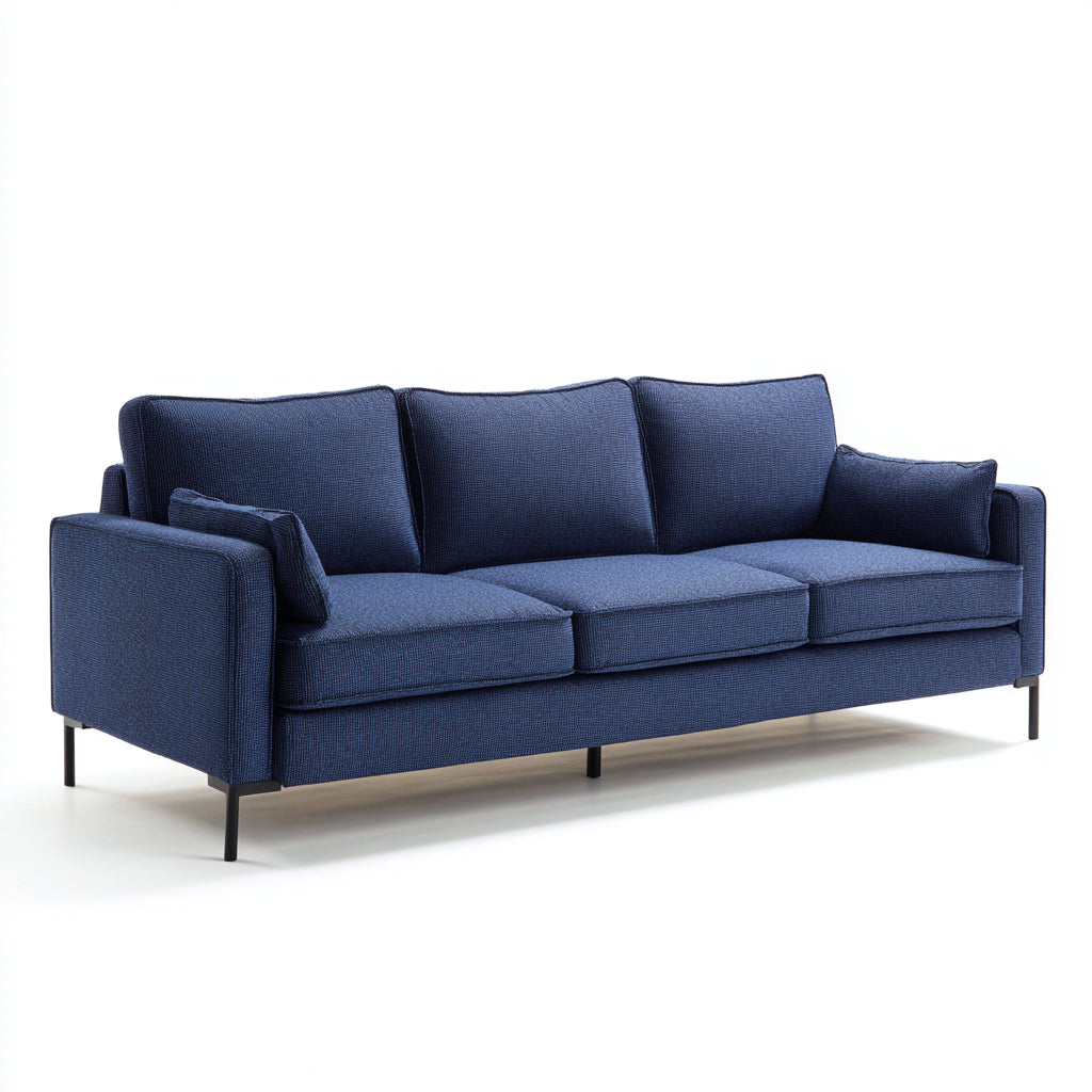 Divani a 3 posti tessuto 208x88x86 cm - blu - adatto al soggiorno - design moderno