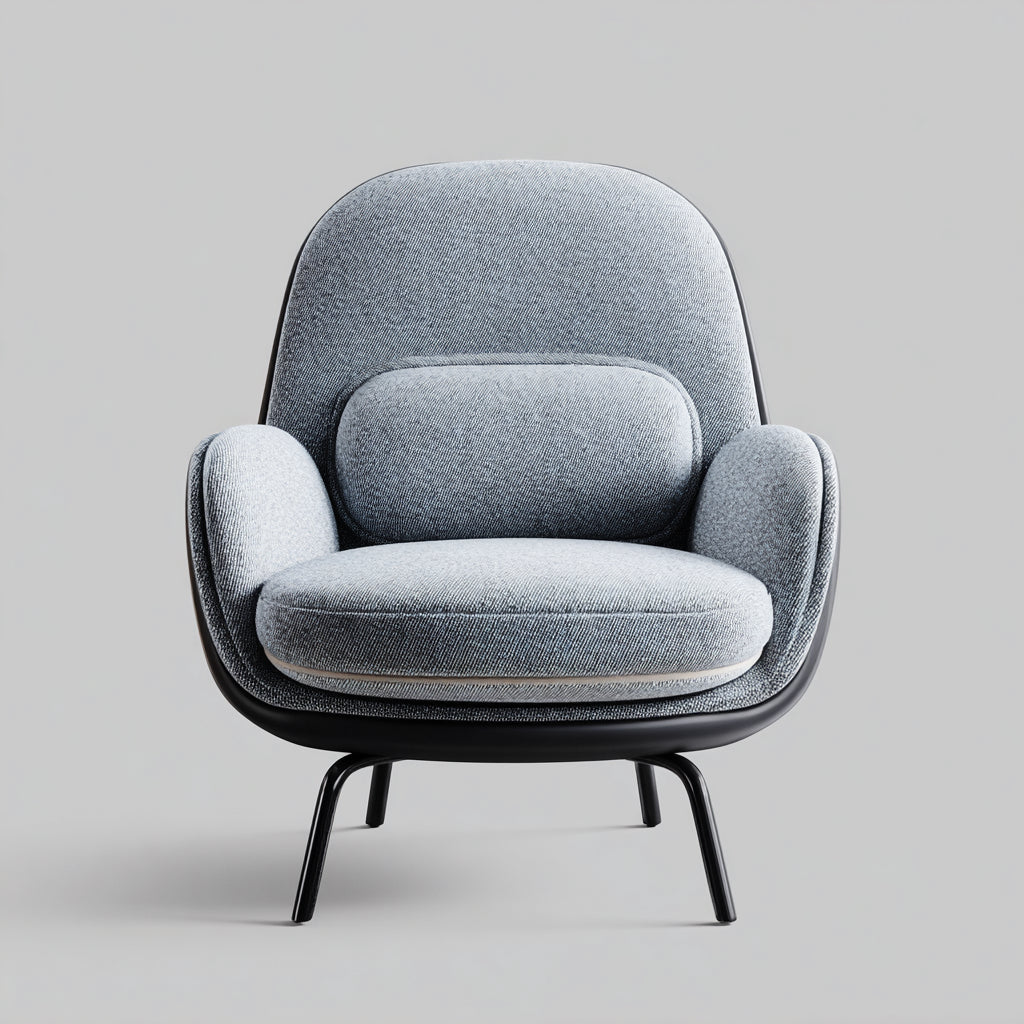 Poltrona tessuto 85x80x95 cm - grigio - adatta al soggiorno - design moderno