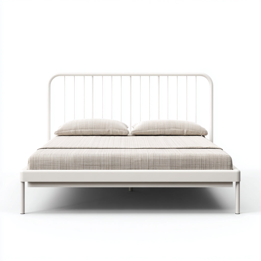 Letto matrimoniale metallo 200x180x165 cm - bianco - design moderno per camera da letto