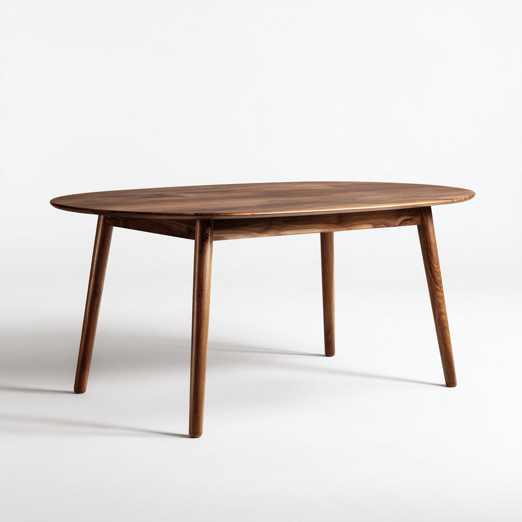 Tavolo da pranzo legno 160x90x75 cm colore noce adatto per sala da pranzo design nordico