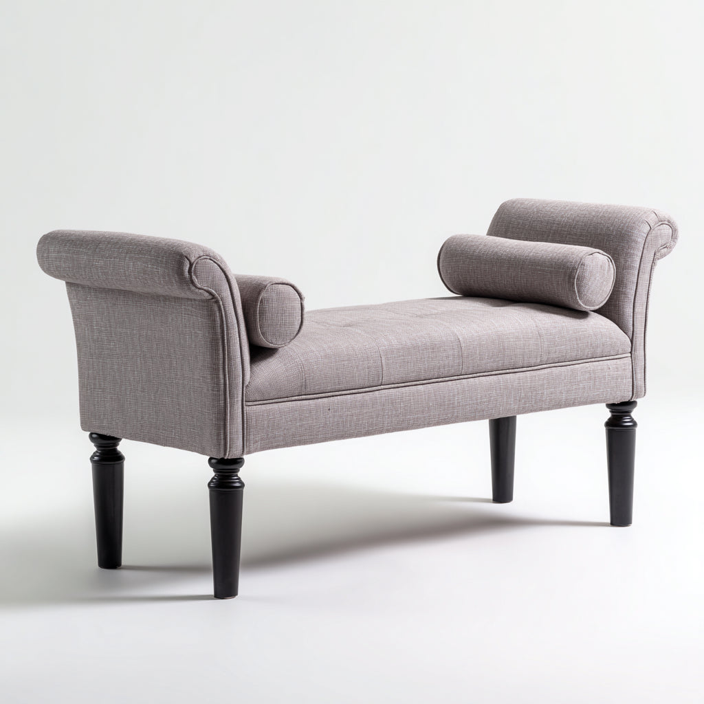 Panca per letto tessuto 110x40x60 cm - grigio - adatta alla camera da letto - design classico