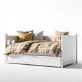 Divano letto legno 200x90x110 cm - bianco - design moderno con letto estraibile per camera da letto