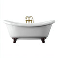 Vasca da bagno in ghisa smaltata con piedini 170x75x72 cm - bianco - stile classico per bagno