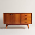 Credenza in legno massello 140x45x80 cm - marrone chiaro - stile moderno di metà secolo per sala da pranzo